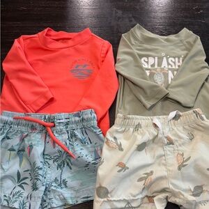 Kids Swim Set - Coral and Olive by